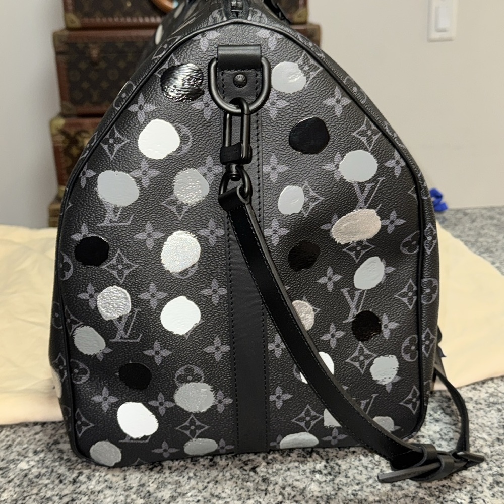 Louis Vuitton kusama eclipse monogram dots keepall 55 Travel duffle Bag suitcase - Picture 7 of 16